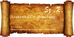 Szekretár Romulusz névjegykártya